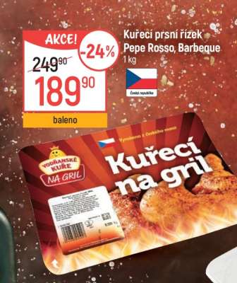 Kuřecí prsní řízek Pepe Rosso, Barbeque