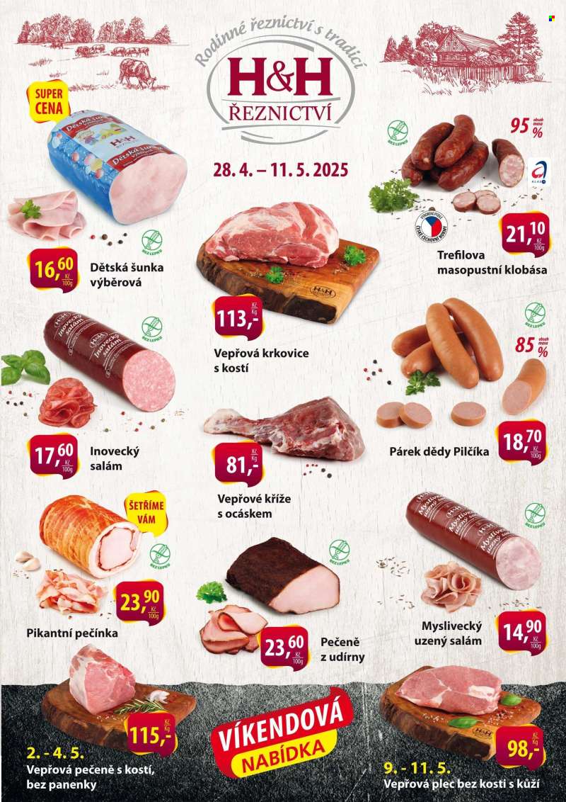 Leták Řeznictví H&H - 28.4.2025 - 11.5.2025.