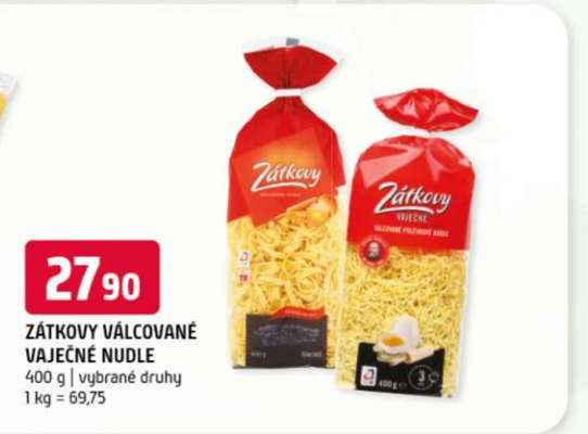 Zátkovy válcované vaječné nudle