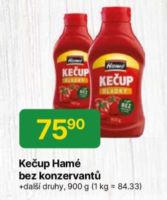 Kečup Hamé bez konzervantů