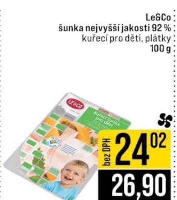 Le&Co šunka nejvyšší jakosti 92 %