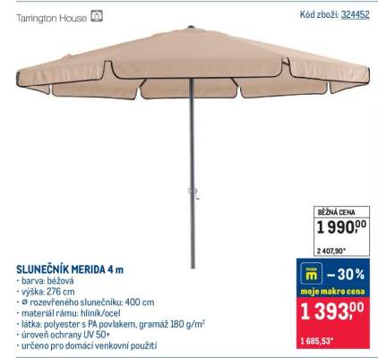 SLUNEČNÍK MERIDA 4 m