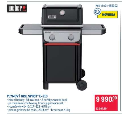 PLYNOVÝ GRIL SPIRIT® E-210