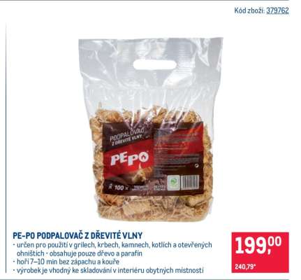 Pe Po Podpalovač z dřevité vlny
