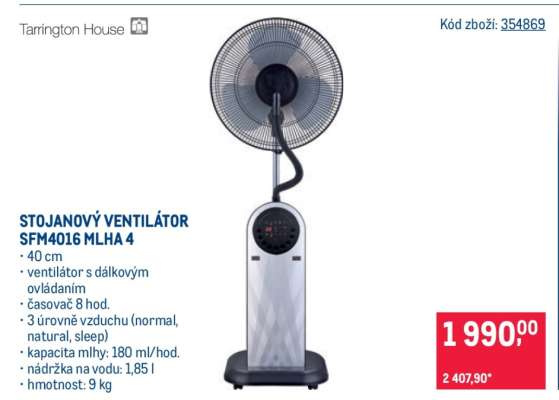 STOJANOVÝ VENTILÁTOR SFM4016 MLHA 4
