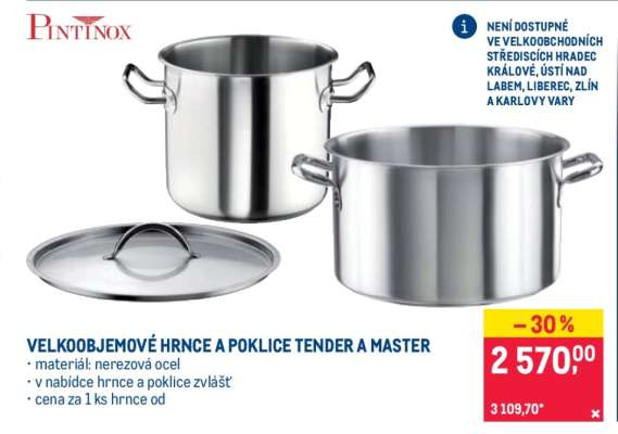 VELKOOBJEMOVÉ HRNCE A POKLICE TENDER A MASTER