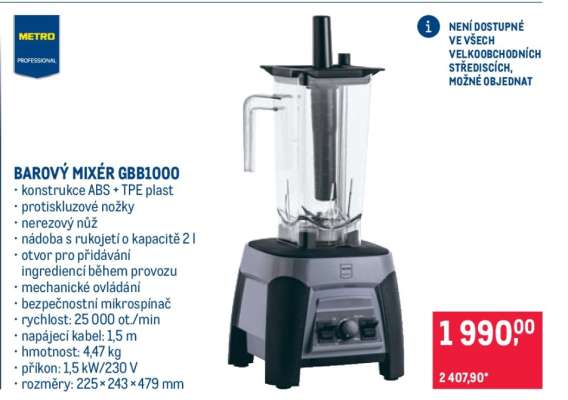 BAROVÝ MIXÉR GBB1000