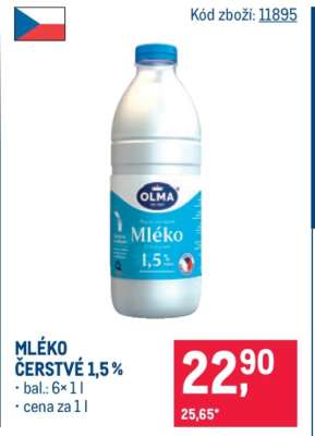 Mléko čerstvé 1,5 %
