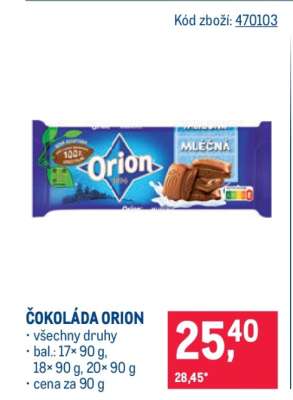 ČOKOLÁDA ORION