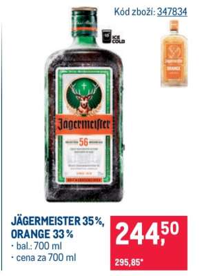 JÄGERMEISTER 35%, ORANGE 33%