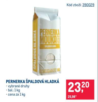 PERNERKA ŠPALDOVÁ HLADKÁ