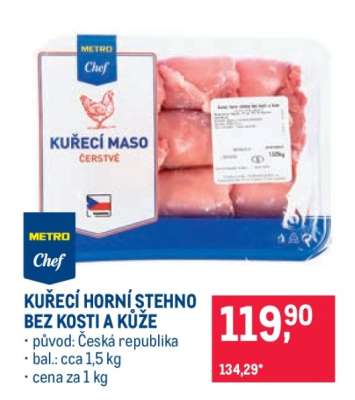 Kuřecí horní stehno bez kosti a kůže