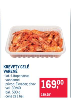 KREVETY CELÉ VAŘENÉ