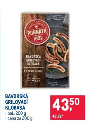 Bavorská grilovací klobása