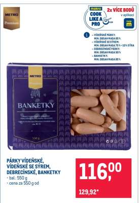 PÁRKY VÍDEŇSKÉ, VÍDEŇSKÉ SE SÝREM, DEBRECÍNSKÉ, BANKETKY
