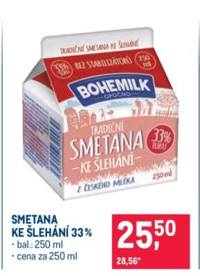 Smetana ke šlehání 33%