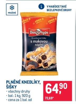 Plněné knedlíky, šišky