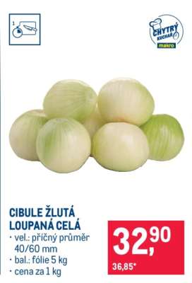Cibule žlutá loupaná celá