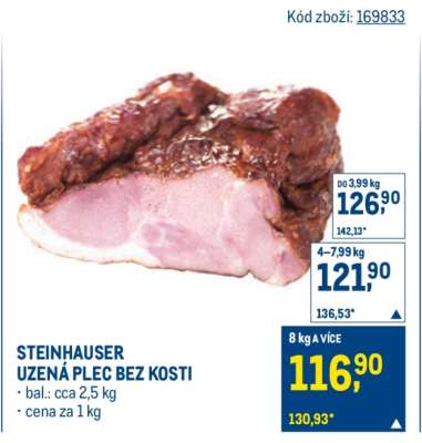 STEINHAUSER UZENÁ PLEC BEZ KOSTI