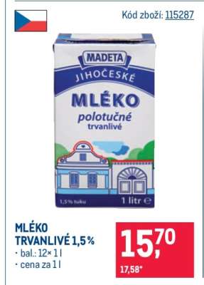 Mléko trvanlivé 1,5 %