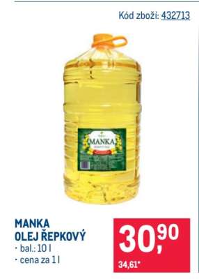 Manka olej řepkový