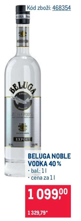 BELUGA NOBLE VODKA 40 %