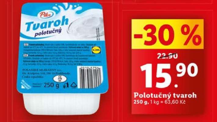 Polotučný tvaroh,