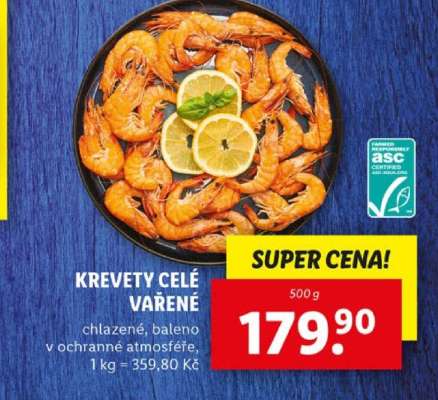 KREVETY CELÉ VAŘENÉ