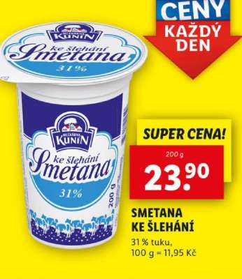 Smetana ke šlehání