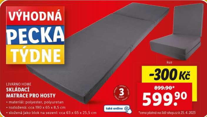 LIVARNO HOME SKLÁDACÍ MATRACE PRO HOSTY
