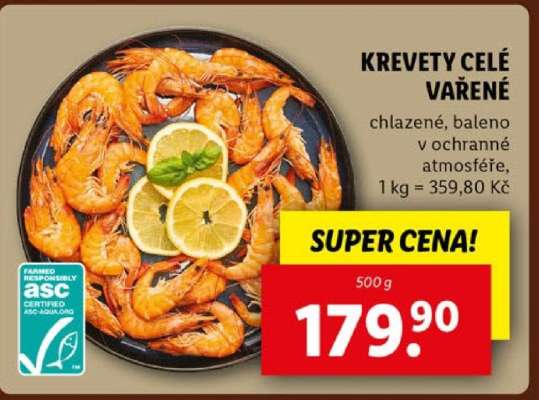 KREVETY CELÉ VAŘENÉ