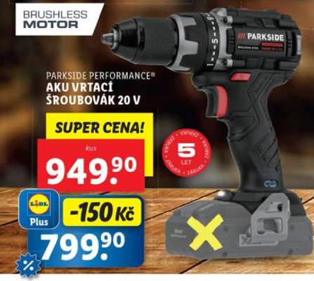 PARKSIDE PERFORMANCE® Aku vrtací šroubovák 20 V