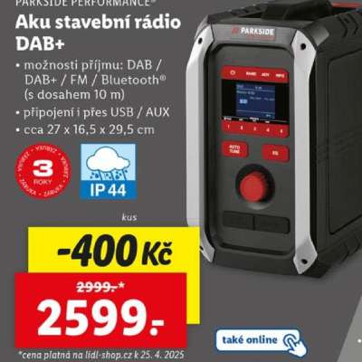 Parkside Performance Aku stavební rádio DAB+