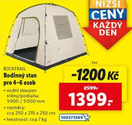 ROCKTRAIL Rodinný stan pro 4-6 osob