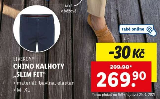 LIVERGY® CHINO KALHOTY „SLIM FIT“