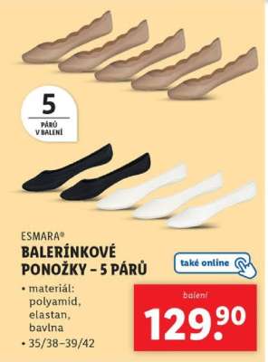 ESMARA BALERÍNKOVÉ PONOŽKY - 5 PÁRŮ