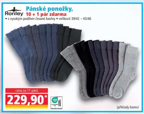 Pánské ponožky, 10 + 1 pár zdarma