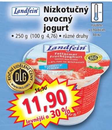 Landfein Nízkotučný ovocný jogurt
