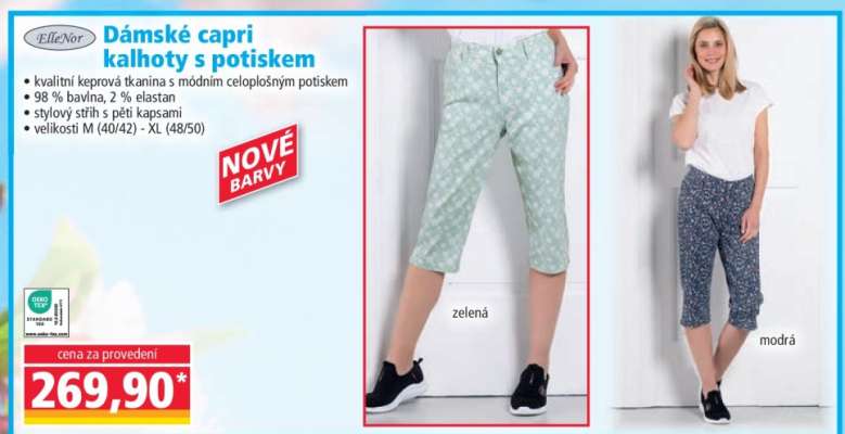 Dámské capri kalhoty s potiskem