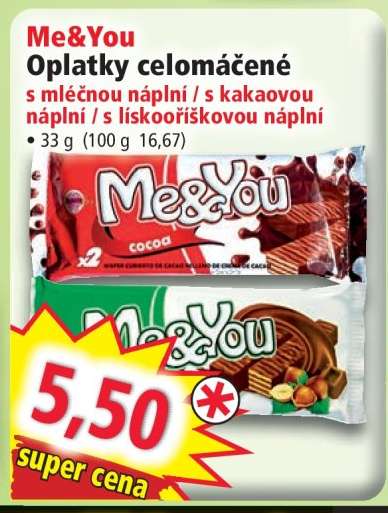 Me&You Oplatky celomáčené