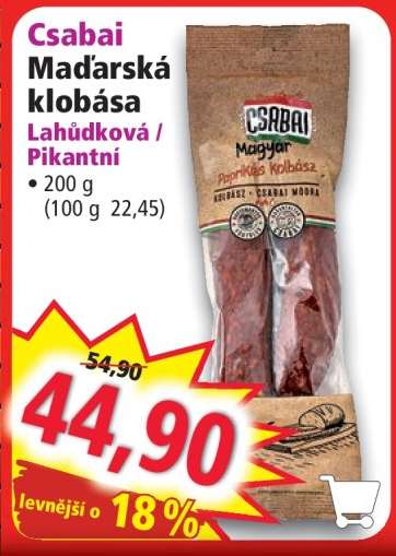 Csabai Maďarská klobása