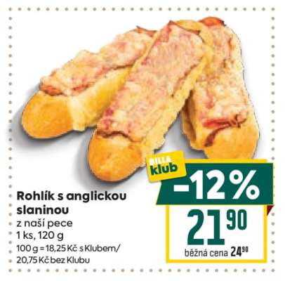 Rohlík s anglickou slaninou
