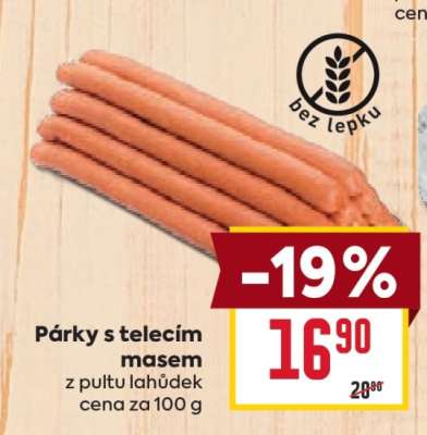 Párky s telecím masem
