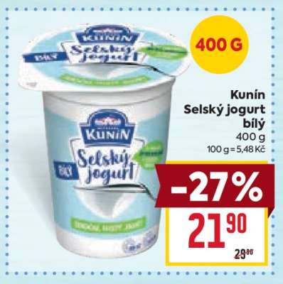 Kunín Selský jogurt bílý