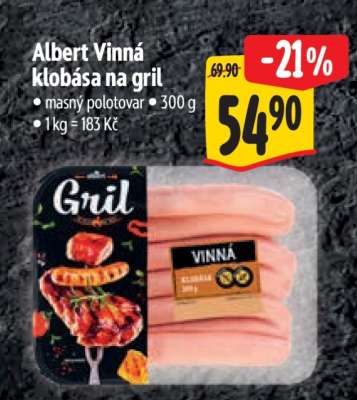 Albert Vinná klobása na gril