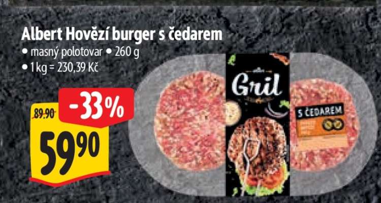 Albert Hovězí burger s čedarem