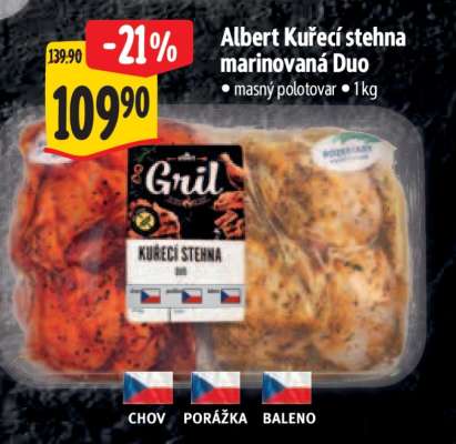 Albert Kuřecí stehna marinovaná DUO