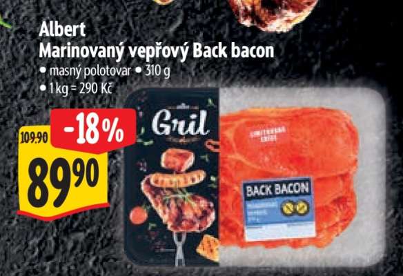 Albert Marinovaný vepřový Back Bacon