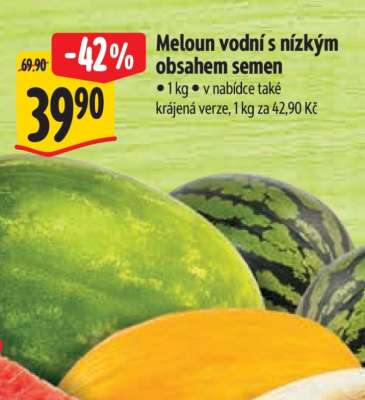 MELOUN VODNÍ S NÍZKÝM OBSAHEM SEMEN