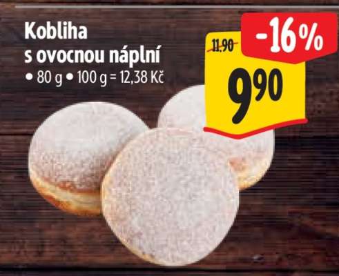 Kobliha s ovocnou náplní*
